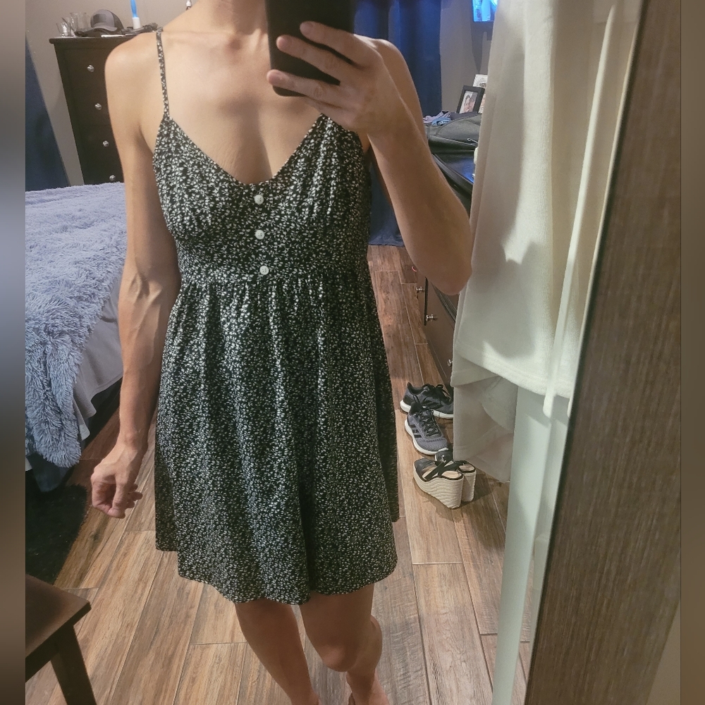 Shein Black and White Spaghetti Strap Sun Dress